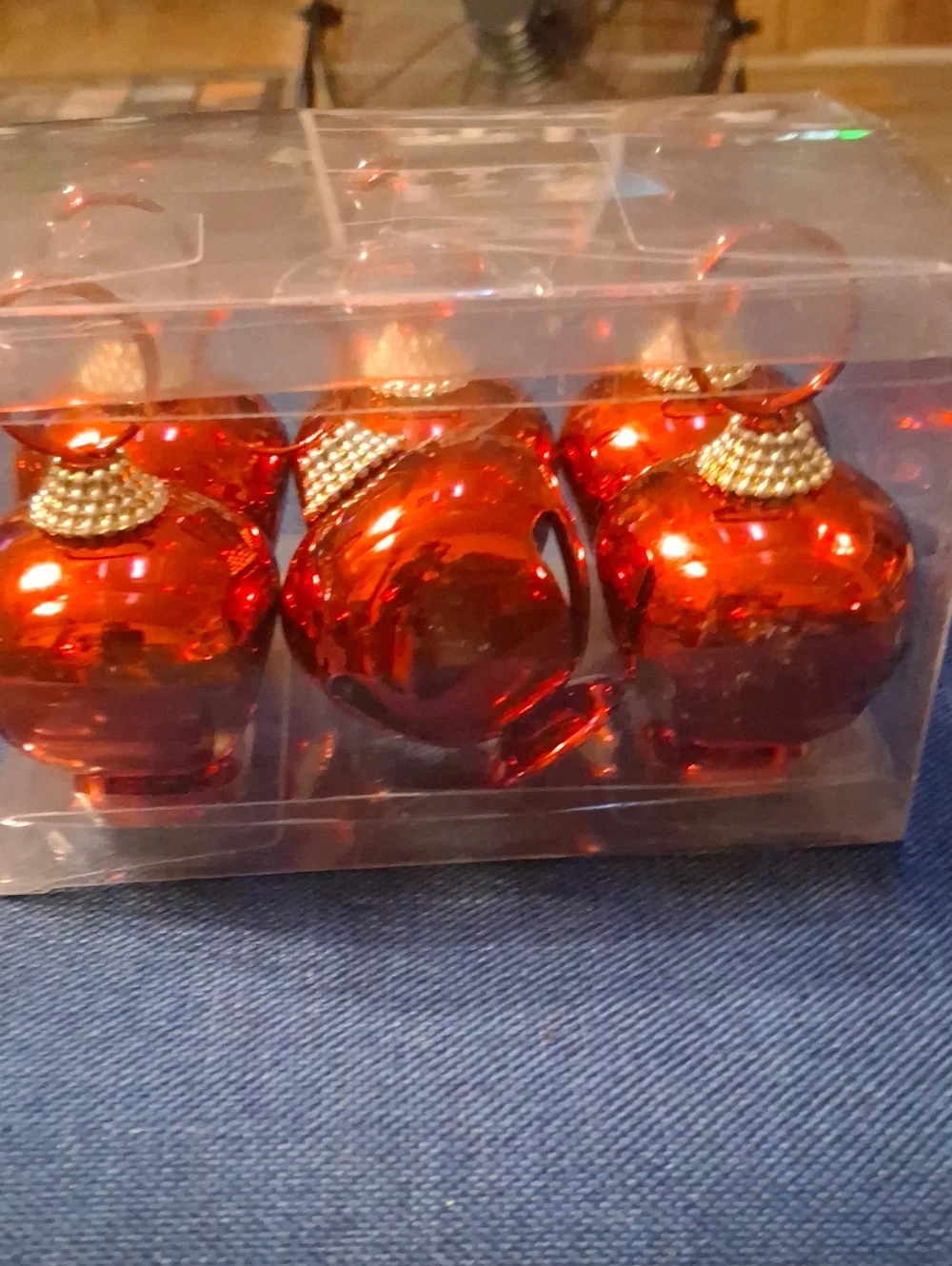 Christmas Holiday Glass Bell Ornaments Napkin Rings